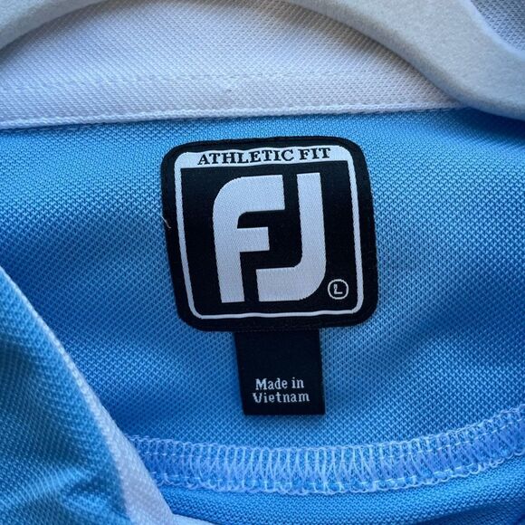 Men’s FootJoy Light Blue Athletic Fit Polo Golf Shirt. Size Large. - Picture 8 of 10